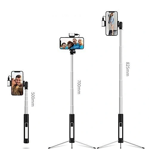 Kijek do selfie Benks Selfie Stick Z07 (selfie stick, statyw, lampy doświetlające) Black
