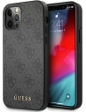 Etui Guess GUHCP12LG4GFGR Apple iPhone 12 Pro Max šedý/grey hard case 4G Metal Gold Logo