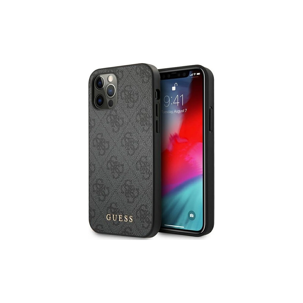 Hurtownia GSM - Etui Guess GUHCP12LG4GFGR Apple iPhone 12 Pro Max šedý/grey hard case 4G Metal Gold Logo - GUE1836GRY - {ean13} - Hurt