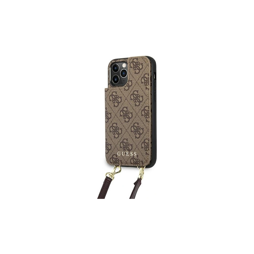 Hurtownia GSM - Etui Guess GUHCP12MCB4GB Apple iPhone 12/12 Pro brązowy/brown hardcase 4G Crossbody Cardslot - GUE1838BR - {ean13} - Hurt