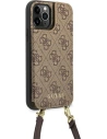 Hurtownia GSM - Etui Guess GUHCP12MCB4GB Apple iPhone 12/12 Pro brązowy/brown hardcase 4G Crossbody Cardslot - GUE1838BR - {ean13} - Hurt