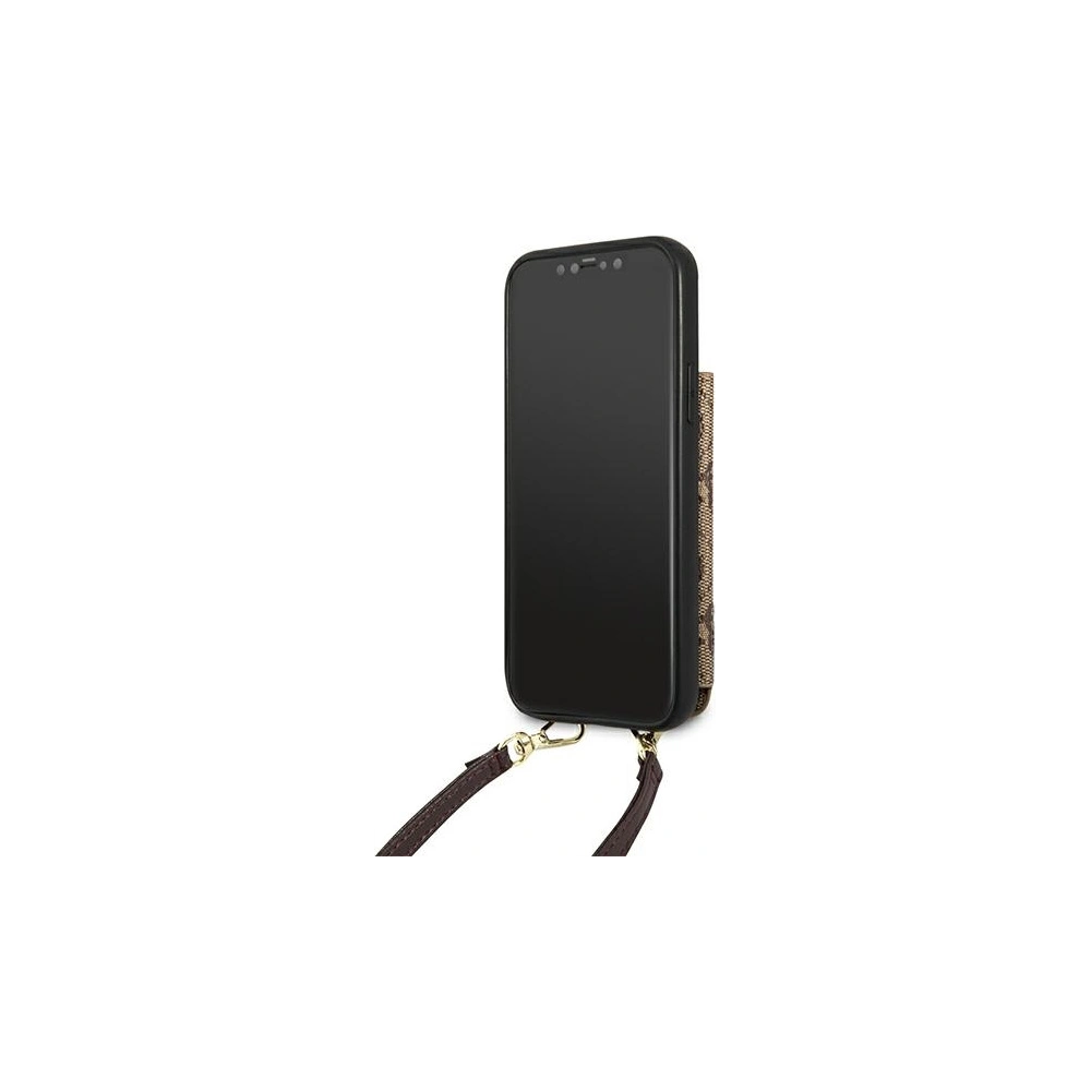 Hurtownia GSM - Etui Guess GUHCP12MCB4GB Apple iPhone 12/12 Pro brązowy/brown hardcase 4G Crossbody Cardslot - GUE1838BR - {ean13} - Hurt
