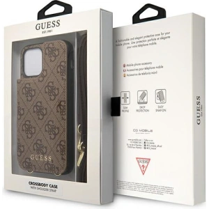 Hurtownia GSM - Etui Guess GUHCP12MCB4GB Apple iPhone 12/12 Pro hnědý/brown hardcase 4G Crossbody Cardslot - GUE1838BR - {ean13} - Hurt