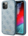 Etui Guess GUHCP12MG4GFBL Apple iPhone 12/12 Pro niebieski/blue hard case 4G Metal Gold Logo