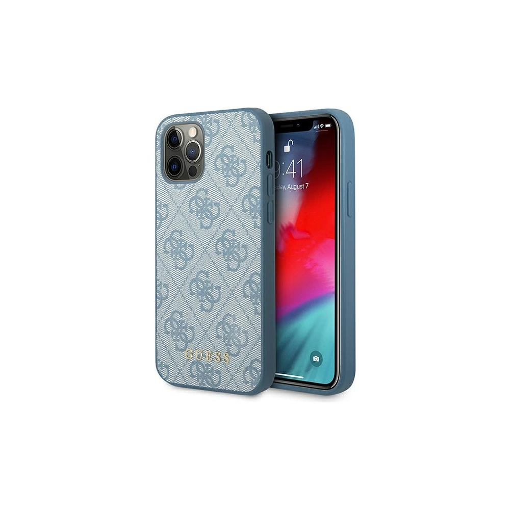 Hurtownia GSM - Etui Guess GUHCP12MG4GFBL Apple iPhone 12/12 Pro modré/blue tvrdé pouzdro 4G Metal Gold Logo - GUE1839BLU - {ean13} - Hurt