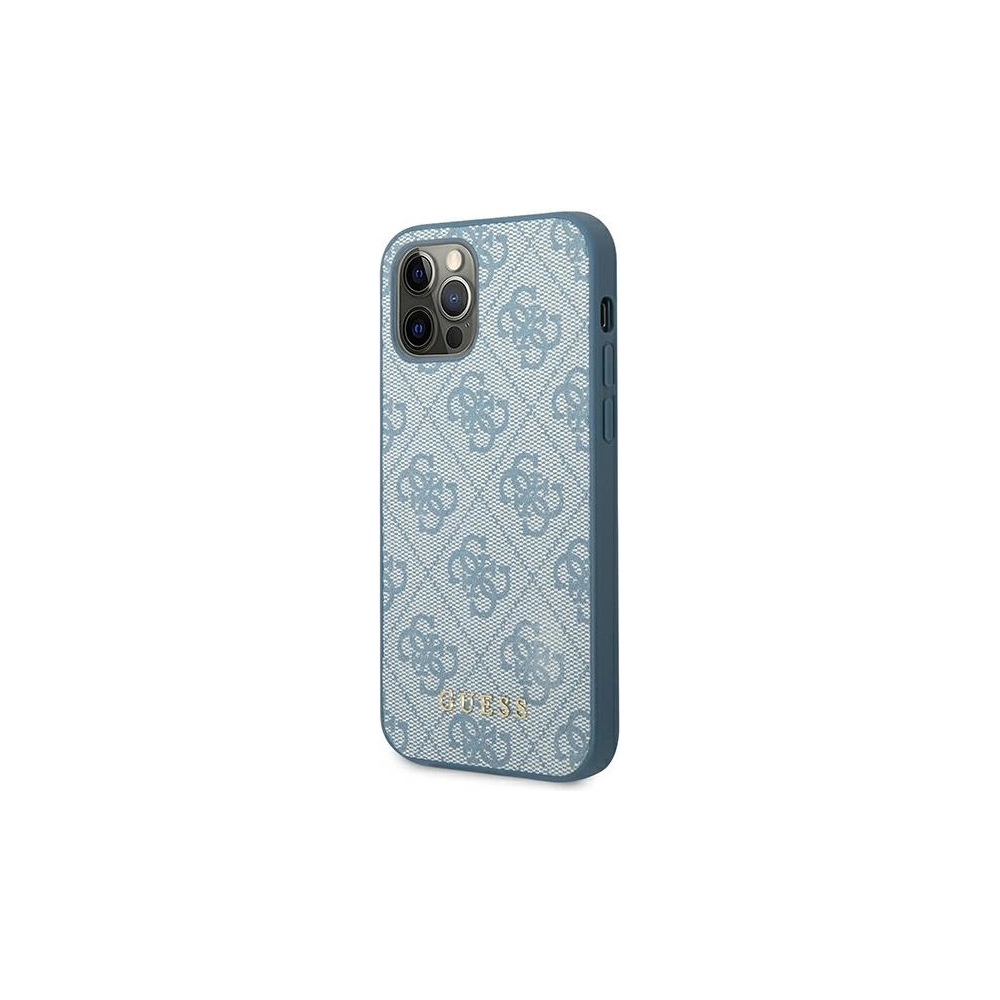 Hurtownia GSM - Etui Guess GUHCP12MG4GFBL Apple iPhone 12/12 Pro modré/blue tvrdé pouzdro 4G Metal Gold Logo - GUE1839BLU - {ean13} - Hurt