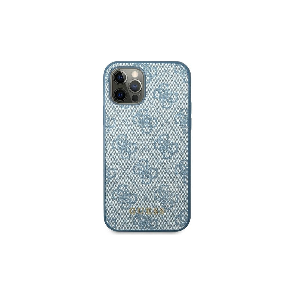 Hurtownia GSM - Etui Guess GUHCP12MG4GFBL Apple iPhone 12/12 Pro modré/blue tvrdé pouzdro 4G Metal Gold Logo - GUE1839BLU - {ean13} - Hurt