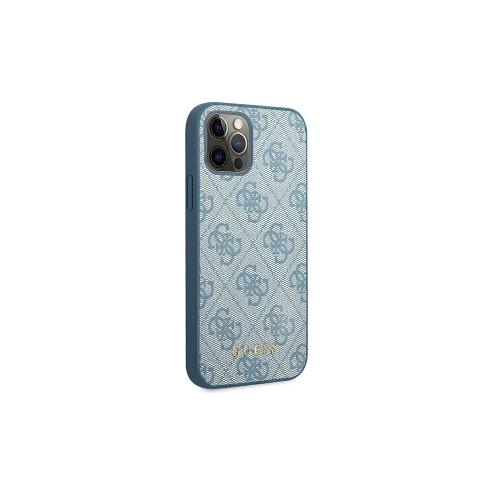 Hurtownia GSM - Etui Guess GUHCP12MG4GFBL Apple iPhone 12/12 Pro modré/blue tvrdé pouzdro 4G Metal Gold Logo - GUE1839BLU - {ean13} - Hurt
