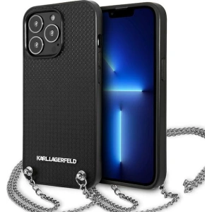 Hurtownia GSM - Etui Karl Lagerfeld KLHCP13XPMK Apple iPhone 13 Pro Max hardcase czarny/black Leather Textured and Chain - KLD971BLK - {ean13} - Hurt