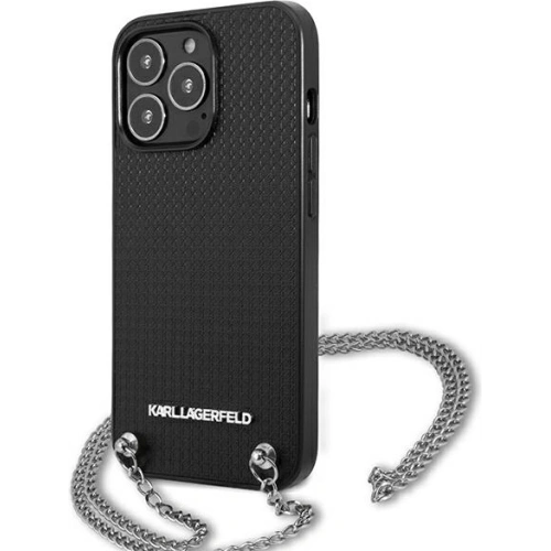 Etui Karl Lagerfeld KLHCP13XPMK Apple iPhone 13 Pro Max hardcase czarny/black Leather Textured and Chain