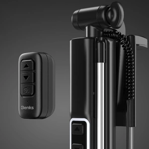 Hurtownia GSM - Kijek pentru selfie Benks Selfie Stick Z07 (cumpărător, stativ, lumini de iluminare) Negru - BKS197BLK - {ean13} - Hurt