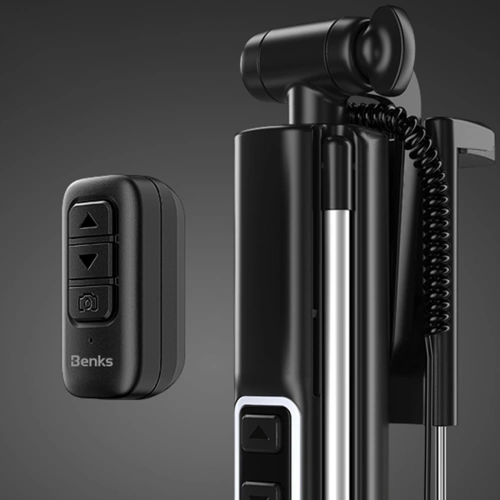 Kijek do selfie Benks Selfie Stick Z07 (selfie stick, statyw, lampy doświetlające) Black