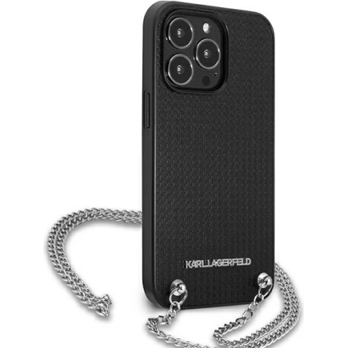 Etui Karl Lagerfeld KLHCP13XPMK Apple iPhone 13 Pro Max hardcase czarny/black Leather Textured and Chain