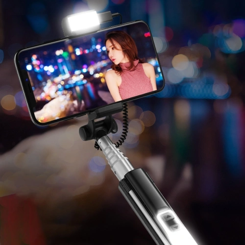 Kijek do selfie Benks Selfie Stick Z07 (selfie stick, statyw, lampy doświetlające) Black