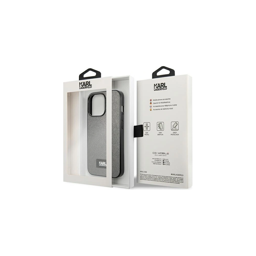 Hurtownia GSM - Etui Karl Lagerfeld KLHCP13XSFMP2DG Apple iPhone 13 Pro Max hardcase stříbrný/silver Saffiano Plaque - KLD974SLV - {ean13} - Hurt