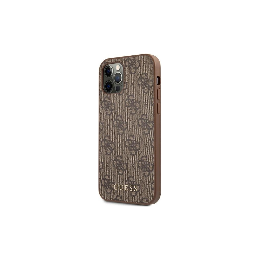 Hurtownia GSM - Etui Guess GUHCP12MG4GFBR Apple iPhone 12/12 Pro brązowy/brown hard case 4G Metal Gold Logo - GUE1840BR - {ean13} - Hurt