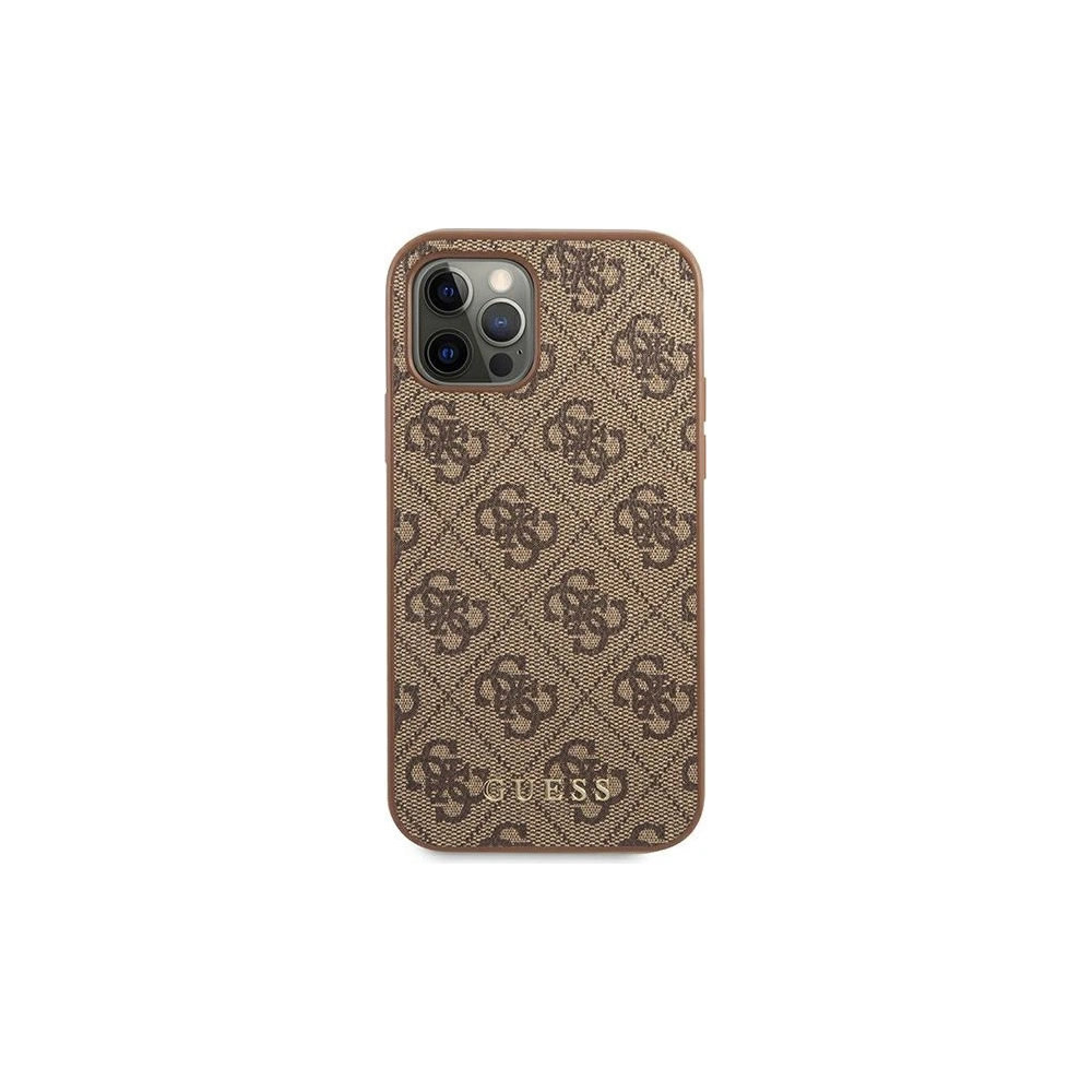 Hurtownia GSM - Etui Guess GUHCP12MG4GFBR Apple iPhone 12/12 Pro brązowy/brown hard case 4G Metal Gold Logo - GUE1840BR - {ean13} - Hurt
