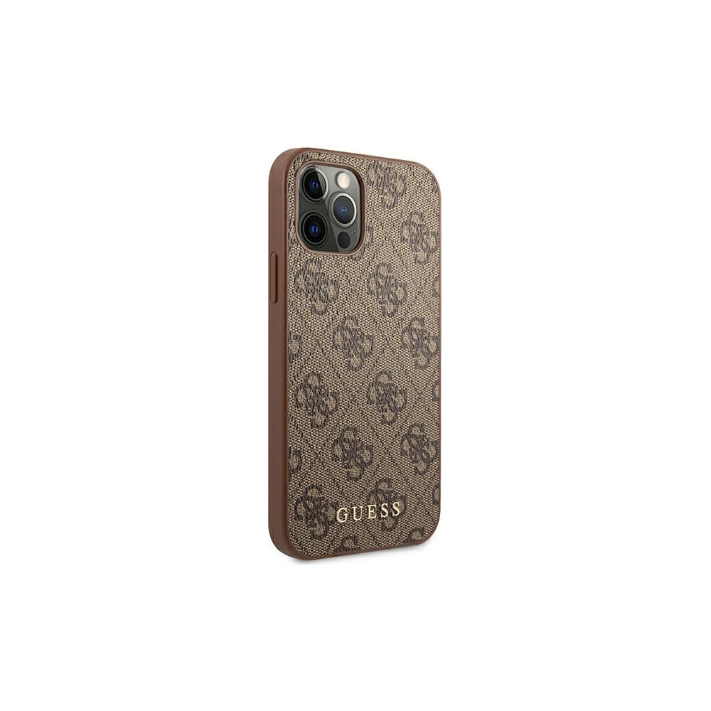 Hurtownia GSM - Etui Guess GUHCP12MG4GFBR Apple iPhone 12/12 Pro brązowy/brown hard case 4G Metal Gold Logo - GUE1840BR - {ean13} - Hurt