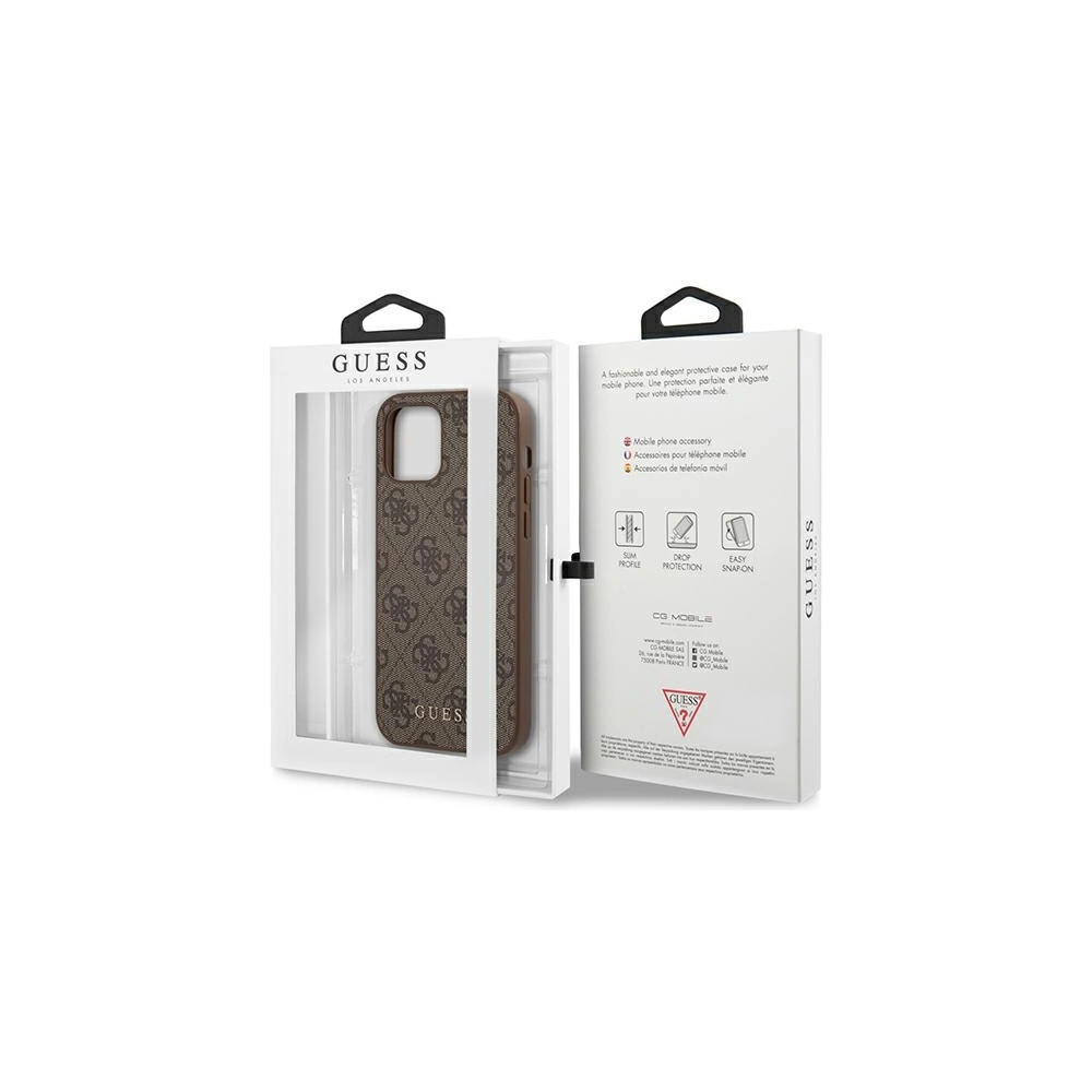 Hurtownia GSM - Etui Guess GUHCP12MG4GFBR Apple iPhone 12/12 Pro brązowy/brown hard case 4G Metal Gold Logo - GUE1840BR - {ean13} - Hurt