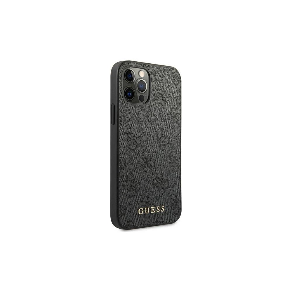 Hurtownia GSM - Etui Guess GUHCP12MG4GFGR Apple iPhone 12/12 Pro szary/grey hard case 4G Metal Gold Logo - GUE1841GRY - {ean13} - Hurt