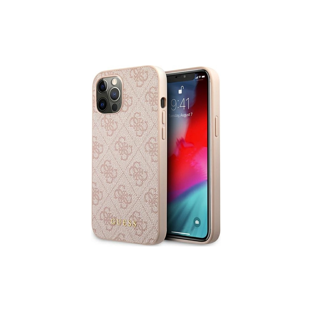 Hurtownia GSM - Etui Guess GUHCP12MG4GFPI Apple iPhone 12/12 Pro różowy/pink hard case 4G Metal Gold Logo - GUE1842PNK - {ean13} - Hurt