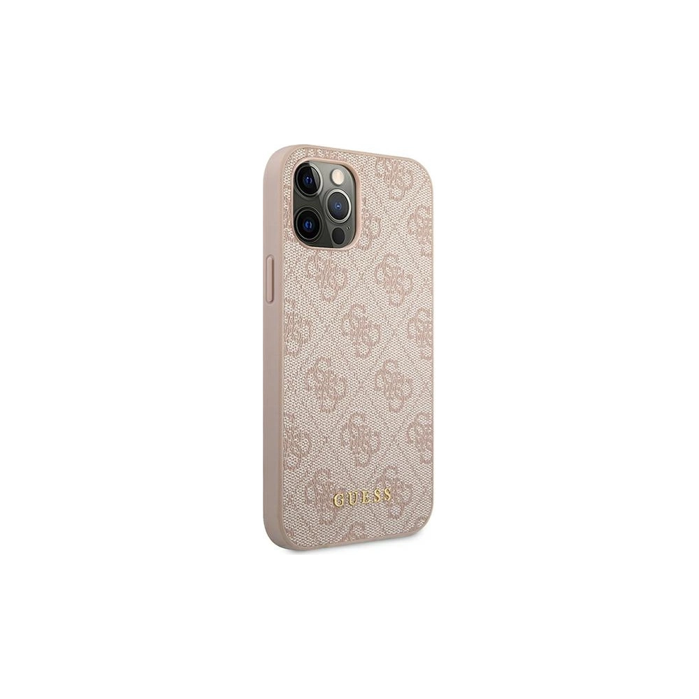 Wholesale Guess GUHCP12MG4GFPI Apple iPhone 12/12 Pro pink hard case 4G Metal Gold Logo - GUE1842PNK - {ean13} - Hurt