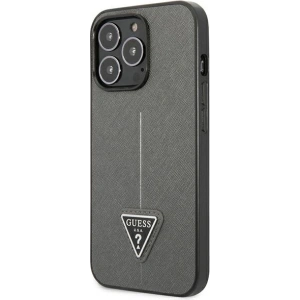 Etui Guess GUHCP13LPSATLG Apple iPhone 13 Pro srebrny/silver hardcase Saffiano Triangle Logo
