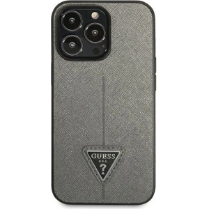 Etui Guess GUHCP13LPSATLG Apple iPhone 13 Pro srebrny/silver hardcase Saffiano Triangle Logo