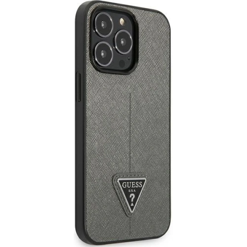 Etui Guess GUHCP13LPSATLG Apple iPhone 13 Pro srebrny/silver hardcase Saffiano Triangle Logo