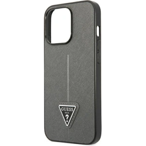 Etui Guess GUHCP13LPSATLG Apple iPhone 13 Pro srebrny/silver hardcase Saffiano Triangle Logo