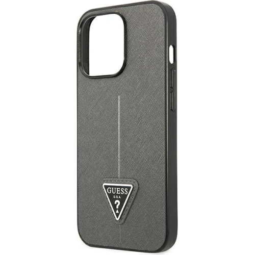 Etui Guess GUHCP13LPSATLG Apple iPhone 13 Pro srebrny/silver hardcase Saffiano Triangle Logo