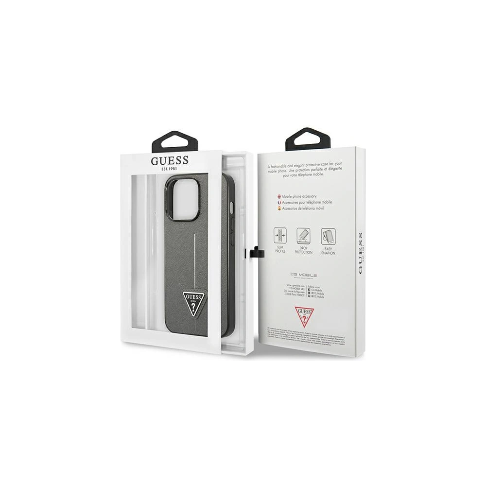 Hurtownia GSM - Etui Guess GUHCP13LPSATLG Apple iPhone 13 Pro stříbrný/silver hardcase Saffiano Triangle Logo - GUE1844SLV - {ean13} - Hurt
