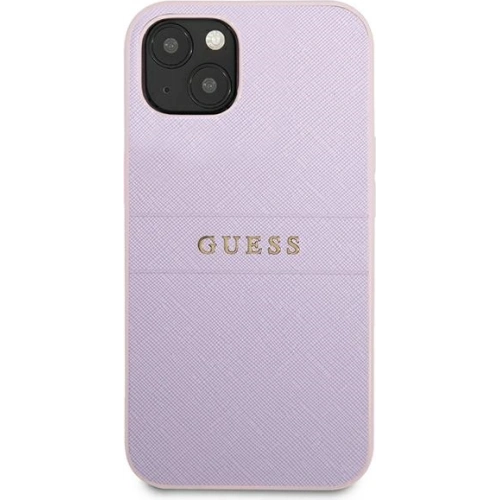 Etui Guess GUHCP13SPSASBPU Apple iPhone 13 mini fioletowy/purple Saffiano Hot Stamp & Metal Logo