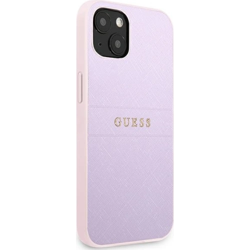 Etui Guess GUHCP13SPSASBPU Apple iPhone 13 mini fioletowy/purple Saffiano Hot Stamp & Metal Logo