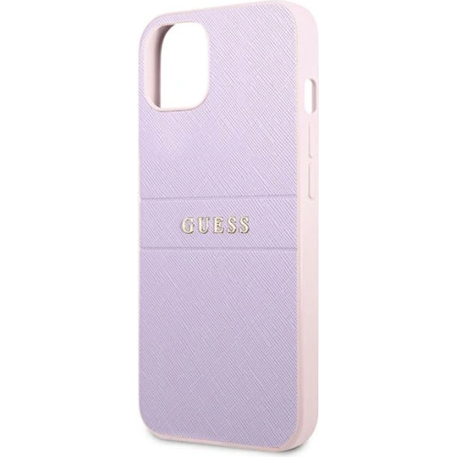 Etui Guess GUHCP13SPSASBPU Apple iPhone 13 mini fioletowy/purple Saffiano Hot Stamp & Metal Logo