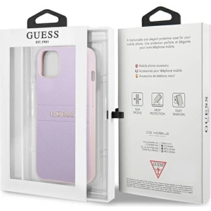 Hurtownia GSM - Etui Guess GUHCP13SPSASBPU Apple iPhone 13 mini fioletowy/purple Saffiano Hot Stamp & Metal Logo - GUE1848PRP - {ean13} - Hurt