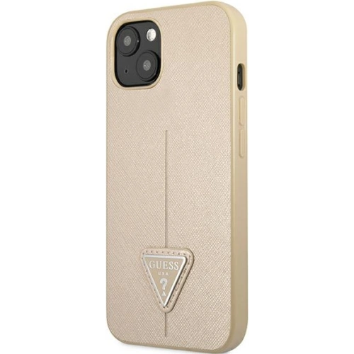 Etui Guess GUHCP13SPSATLE Apple iPhone 13 mini beżowy/beige hardcase Saffiano Triangle Logo