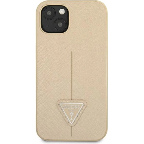 Etui Guess GUHCP13SPSATLE Apple iPhone 13 mini beżowy/beige hardcase Saffiano Triangle Logo