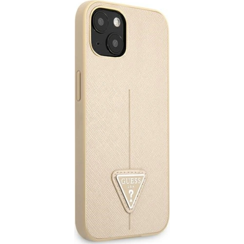 Etui Guess GUHCP13SPSATLE Apple iPhone 13 mini beżowy/beige hardcase Saffiano Triangle Logo