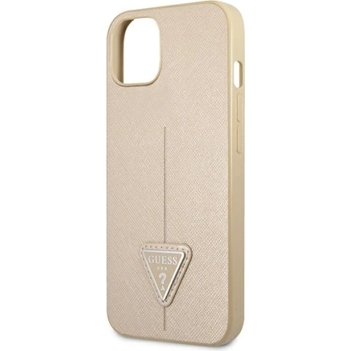 Etui Guess GUHCP13SPSATLE Apple iPhone 13 mini beżowy/beige hardcase Saffiano Triangle Logo