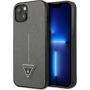Hurtownia GSM - Etui Guess GUHCP13SPSATLG Apple iPhone 13 mini srebrny/silver hardcase Saffiano Triangle Logo - GUE1850SLV - {ean13} - Hurt