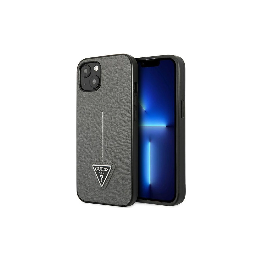 Hurtownia GSM - Etui Guess GUHCP13SPSATLG Apple iPhone 13 mini stříbrný/silver hardcase Saffiano Triangle Logo - GUE1850SLV - {ean13} - Hurt
