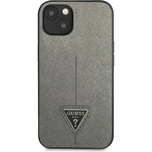 Etui Guess GUHCP13SPSATLG Apple iPhone 13 mini srebrny/silver hardcase Saffiano Triangle Logo