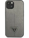 Wholesale Guess GUHCP13SPSATLG Apple iPhone 13 mini silver hardcase Saffiano Triangle Logo - GUE1850SLV - {ean13} - Hurt