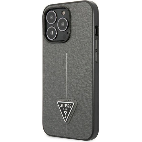 Etui Guess GUHCP13XPSATLG Apple iPhone 13 Pro Max srebrny/silver hardcase Saffiano Triangle Logo