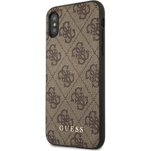 Hurtownia GSM - Etui Guess GUHCPXG4GFBR Apple iPhone XS/X brązowy/brown hard case 4G Metal Gold Logo - GUE1853BR - {ean13} - Hurt