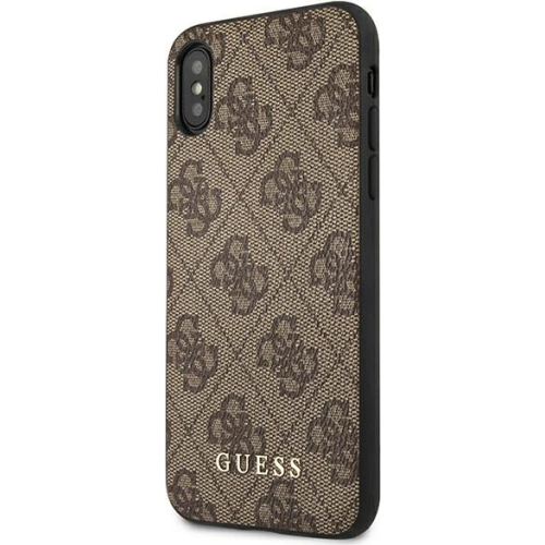 Etui Guess GUHCPXG4GFBR Apple iPhone XS/X brązowy/brown hard case 4G Metal Gold Logo