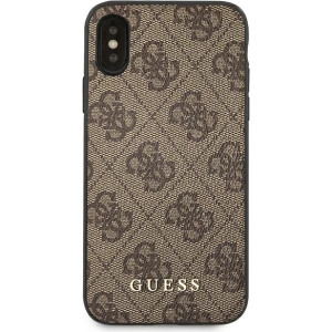 Hurtownia GSM - Etui Guess GUHCPXG4GFBR Apple iPhone XS/X brązowy/brown hard case 4G Metal Gold Logo - GUE1853BR - {ean13} - Hurt