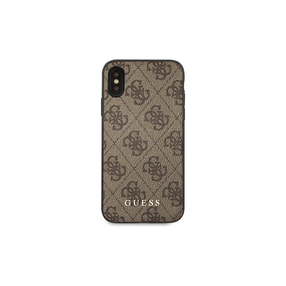 Hurtownia GSM - Etui Guess GUHCPXG4GFBR Apple iPhone XS/X hnědý/brown tvrdý obal 4G Metal Gold Logo - GUE1853BR - {ean13} - Hurt