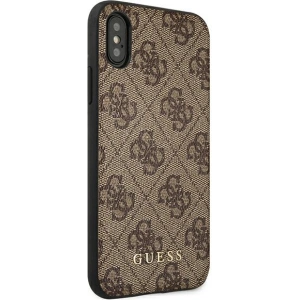 Hurtownia GSM - Etui Guess GUHCPXG4GFBR Apple iPhone XS/X brązowy/brown hard case 4G Metal Gold Logo - GUE1853BR - {ean13} - Hurt